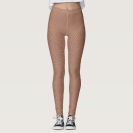 Legging Padrão de bolinhas marrom médio contínuo
