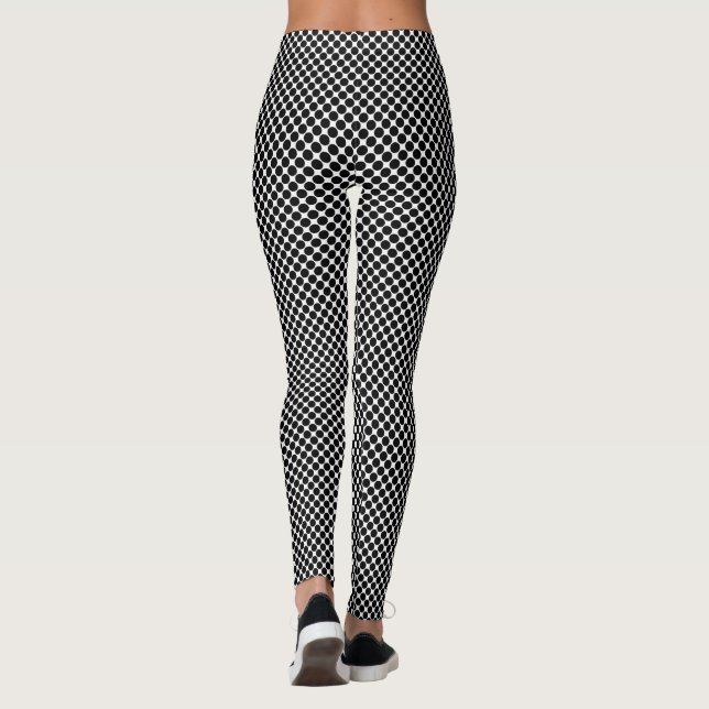 Legging Padrão de Bolinhas Pretas (Verso)