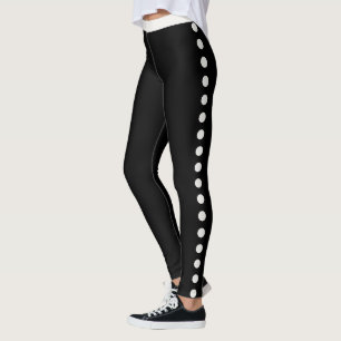 Legging Padrão de bolinhas preto neutro fofo personalizado