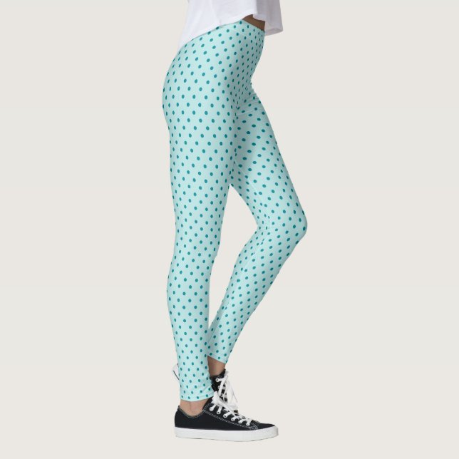 Legging Padrão de Bolinhas Teal (Direita)