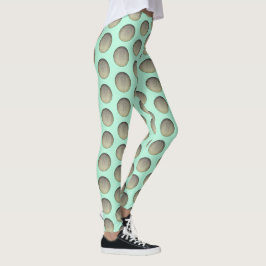 Legging Padrão de Bolinhas verde e Cinza