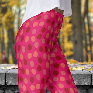Legging Padrão de Bolinhas Vermelha e Ruby Vermelha Vibran