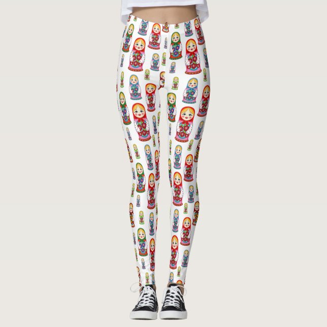 Legging Padrão de Boneca de Aninhamento (Frente)