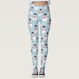 Legging Padrão de boneco de neve