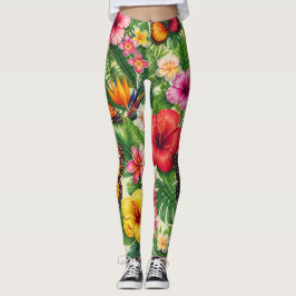 Legging Padrão de Borboleta Tropical