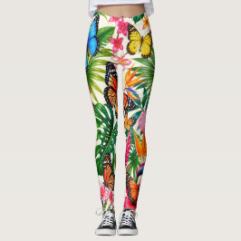 Legging Padrão de Borboleta Tropical