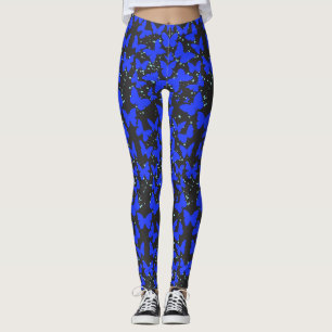 Legging Padrão de borboletas azuis C01.b DGrey BG