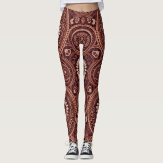 Legging Padrão de bordado de paisley de margarida da Borgo