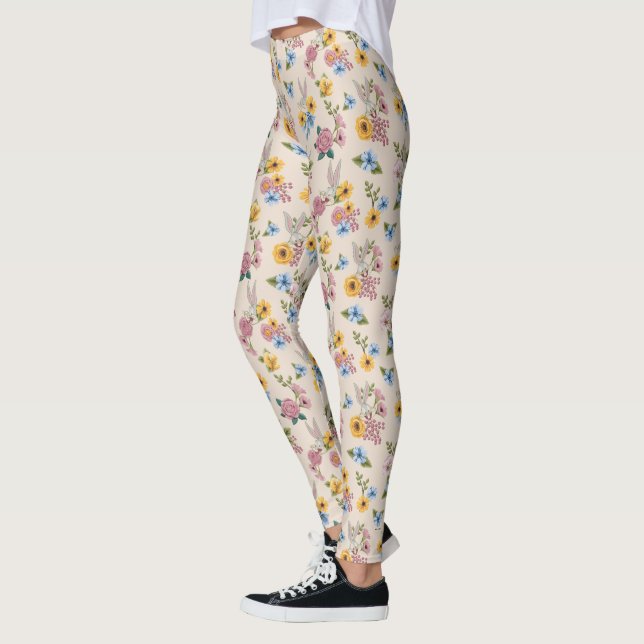Legging Padrão de Bordado Floral do BUGS BUNNY™ (Esquerda)