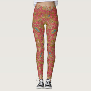 Legging Padrão de Bordado Floral Turco Decorativo