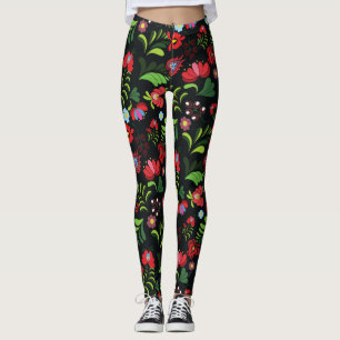 Legging Padrão de Bordado Húngaro Matyo