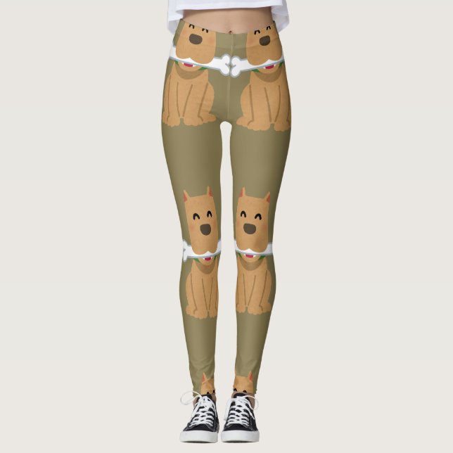 Legging Padrão de Cachorrinho e Osso (Frente)