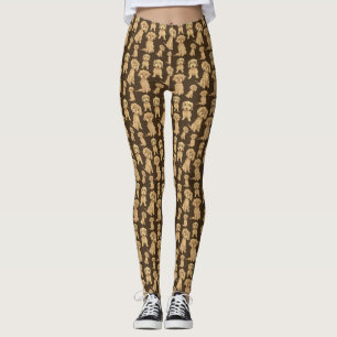 Legging Padrão de Cachorro Marrom labradoodle goldendoodle