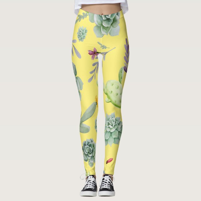 Legging Padrão de Cacto 9 (Frente)
