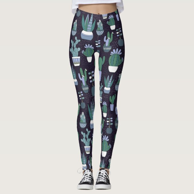 Legging Padrão de cactus (Frente)