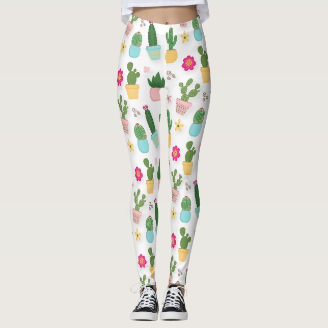Legging Padrão de Cactus  (Frente)