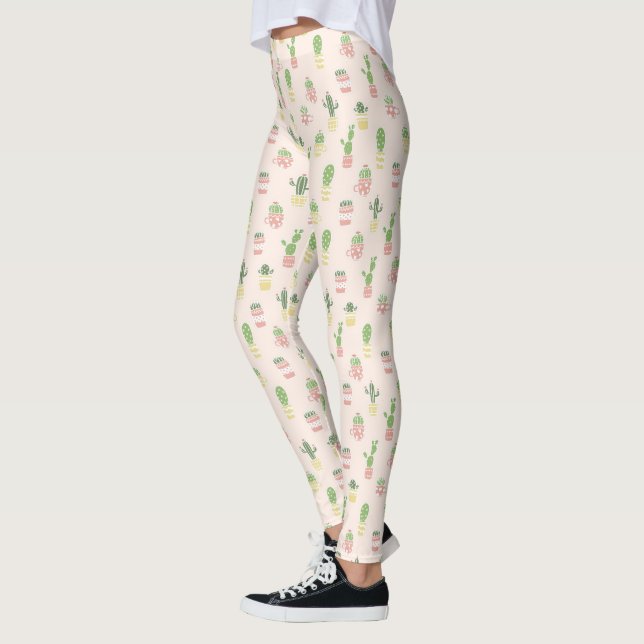 Legging Padrão de Cactus Cute (Esquerda)