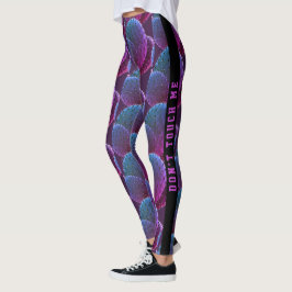 Legging Padrão de Cactus do Deserto Azul e Roxo na Moda