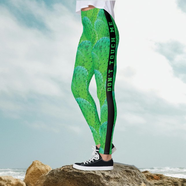 Legging Padrão de Cactus do Deserto Verde Moderno Divertid (Criador carregado)
