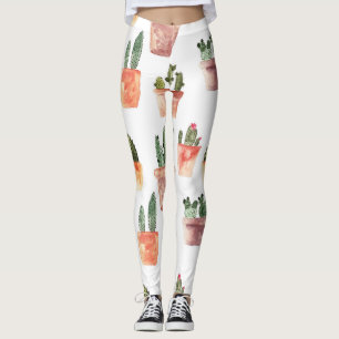Legging Padrão de Cactus Propulso Verde