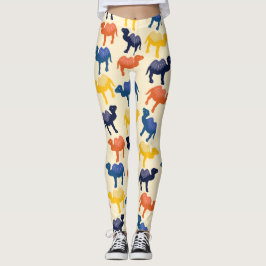 Legging Padrão de Camelos de Cartoon Coloridos Bonitos