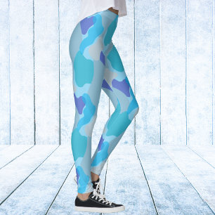 Legging Padrão de Camo Azul Glacier
