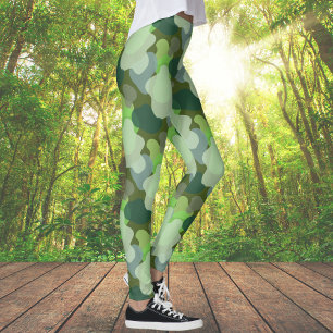Legging Padrão de Camo Verde Florestal