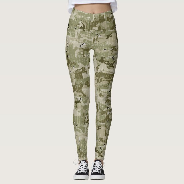 Legging Padrão de Camouflage das Cores Terrestres Verdes (Frente)