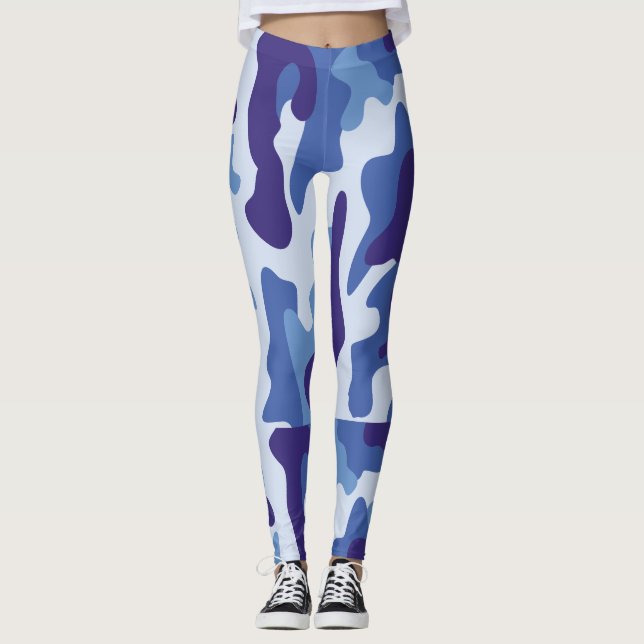 Legging Padrão de camuflagem azul (Frente)