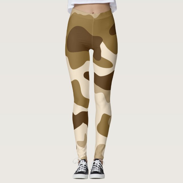 Legging Padrão de camuflagem bege (Frente)