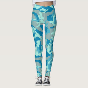 Legging Padrão de Camuflagem BlueBlast