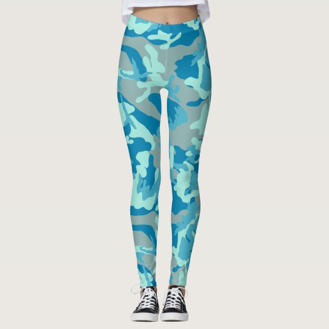 Legging Padrão de Camuflagem BlueBlast (Frente)