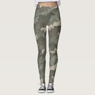 Legging Padrão de Camuflagem de Cavalos Selvagens