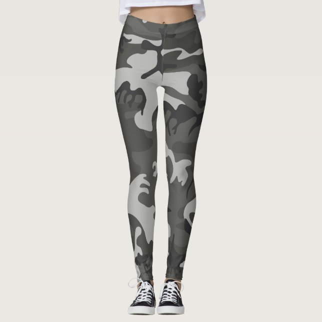 Legging Padrão de Camuflagem de cinzas, Padrão Militar, Ex (Frente)