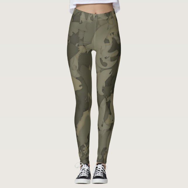Legging Padrão de Camuflagem de Pesca para Garota do País (Frente)