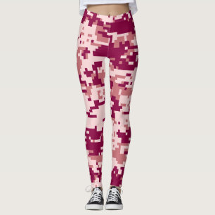 Legging Padrão de Camuflagem Digital Rosa