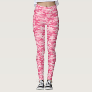 Legging Padrão de Camuflagem Feminina Rosa