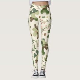 Legging Padrão de Camuflagem Floral Simples