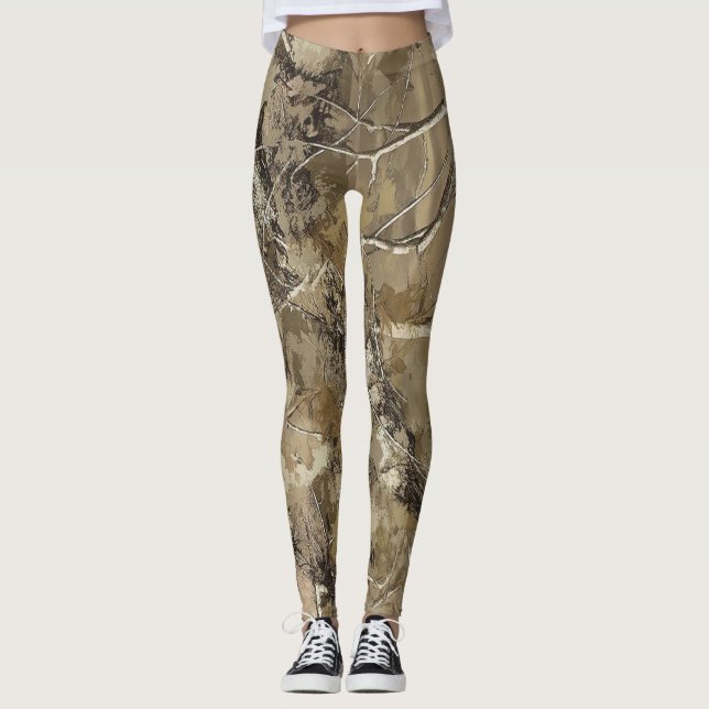 Legging Padrão de Camuflagem Florestal (Frente)
