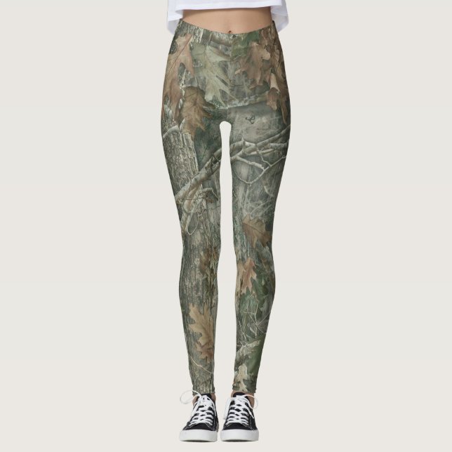 Legging Padrão de Camuflagem Florestal (Frente)