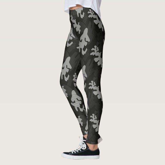 Legging Padrão de Camuflagem Preta (Esquerda)