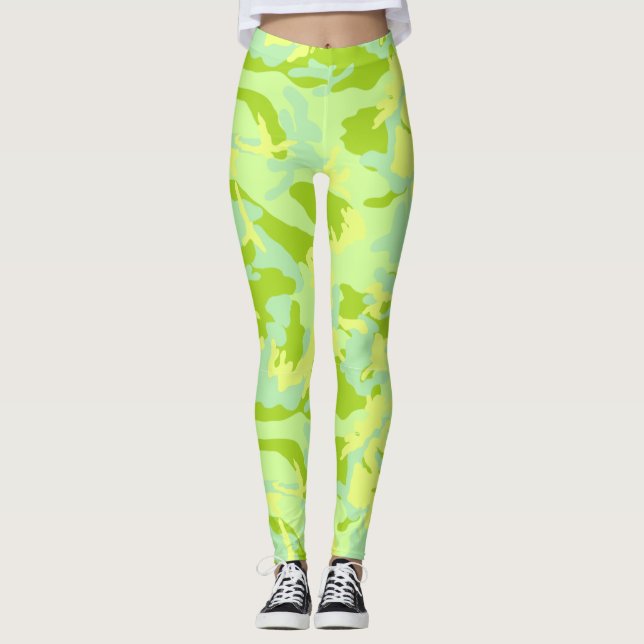 Legging Padrão de Camuflagem SpringTime (Frente)
