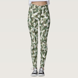 Legging Padrão de Camuflagem Verde em tons de terra