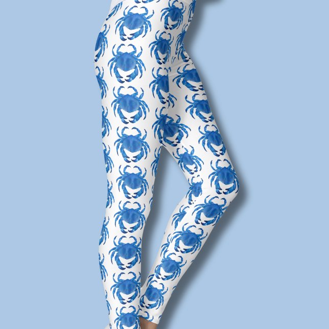 Legging Padrão de Caranguejo Azul ( Blue crab leggings)