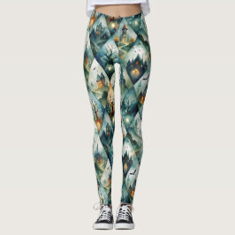 Legging Padrão de Castelo de Halloween Gótico