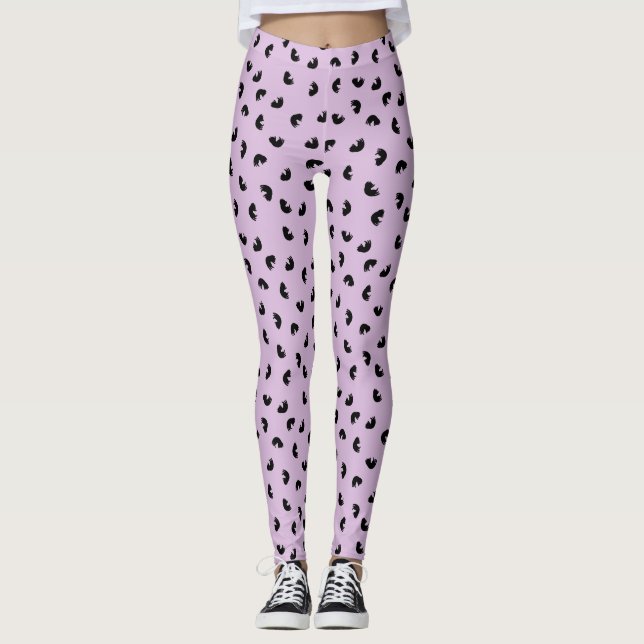 Legging Padrão de Cat CUTE com Cor de Fundo Alterável (Frente)