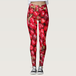 Legging Padrão de cereja doce