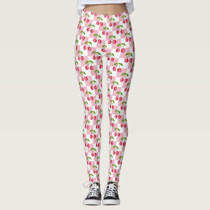 Legging Padrão de Cereja Xadrez Bola de Disco
