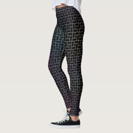 Legging Padrão de Cesta Abstrata Colorida Moderna e Elegan