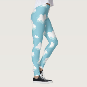 Legging Padrão de céu azul e nuvens
